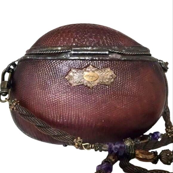 Maya Evangelista Hard Resin Cross Body Bag with Removable‎ Beaded Strap Vintage - Picture 8 of 15